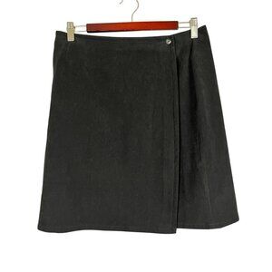 Retro Suede Neutral Mini Skirt Black 10 Classic Chic Festive Holiday Preppy 90s
